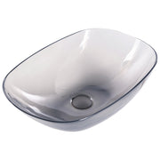 Lavabo da appoggio Superficie solida nero 340 x 360 mm Lavello da bagno semitrasparente