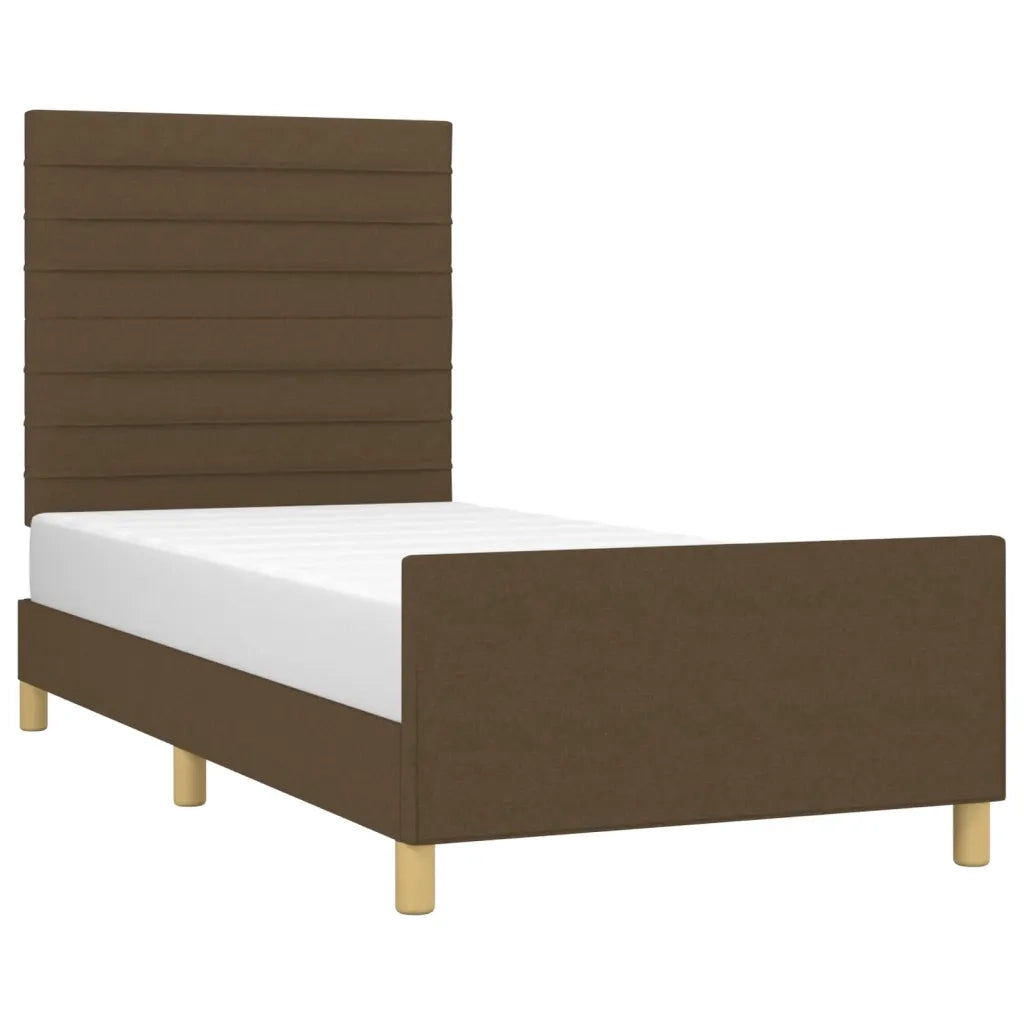 Giroletto senza Materasso Marrone Scuro 100x200 cm Tessuto