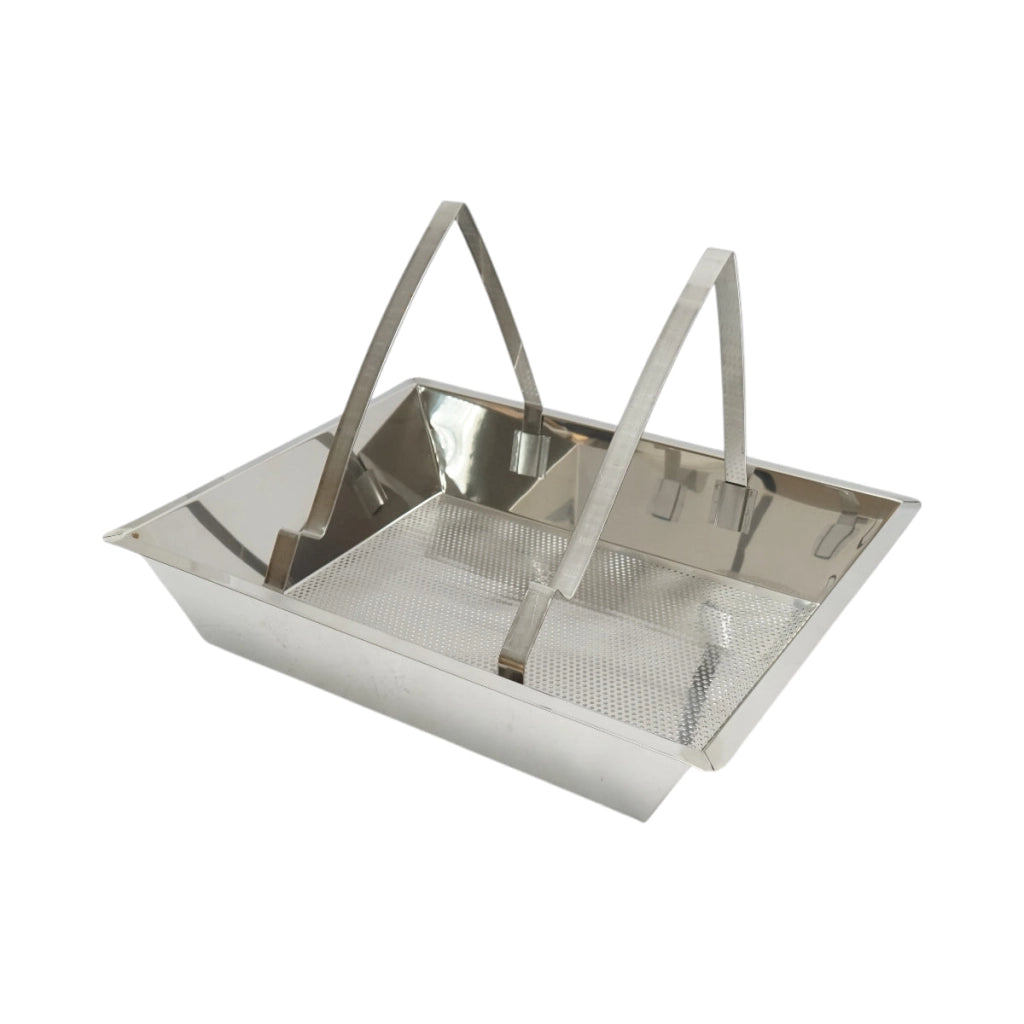 Vassoio disopercolatore con setaccio in acciaio inox 520x415x110mm
