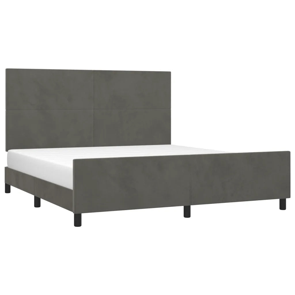 Giroletto senza Materasso Grigio Scuro 160x200 cm Velluto 3125642