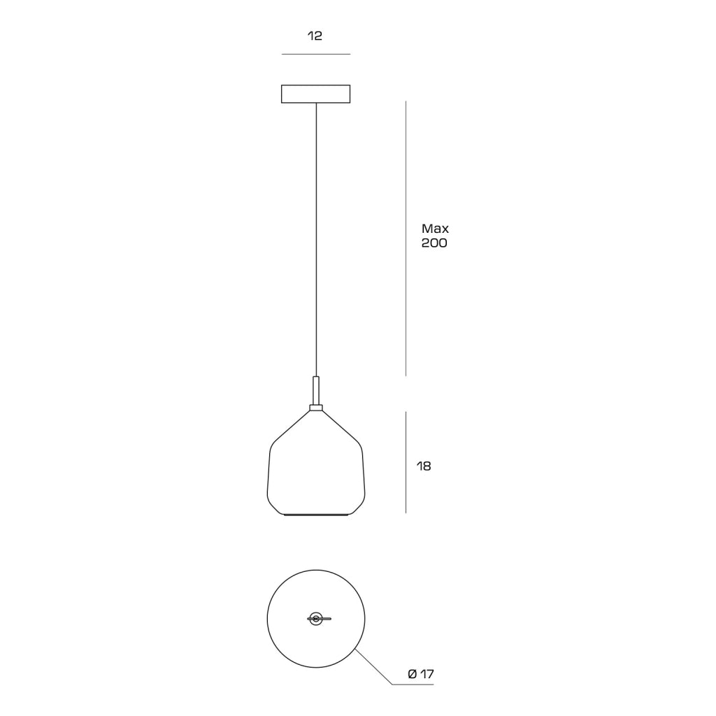X-RAY LAMPADARIO A SOSPENSIONE 1 LUCE VETRO BOROSILICATO TRASPARENTE D.17CM ATTACCO G9  ROSONE ORO SPAZZOLATO