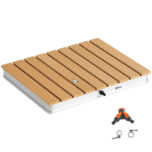 Doccia da Giardino Portatile 70x55 cm Getti d'Acqua Regolabili fino a 4 m in Polistirene Effetto Legno