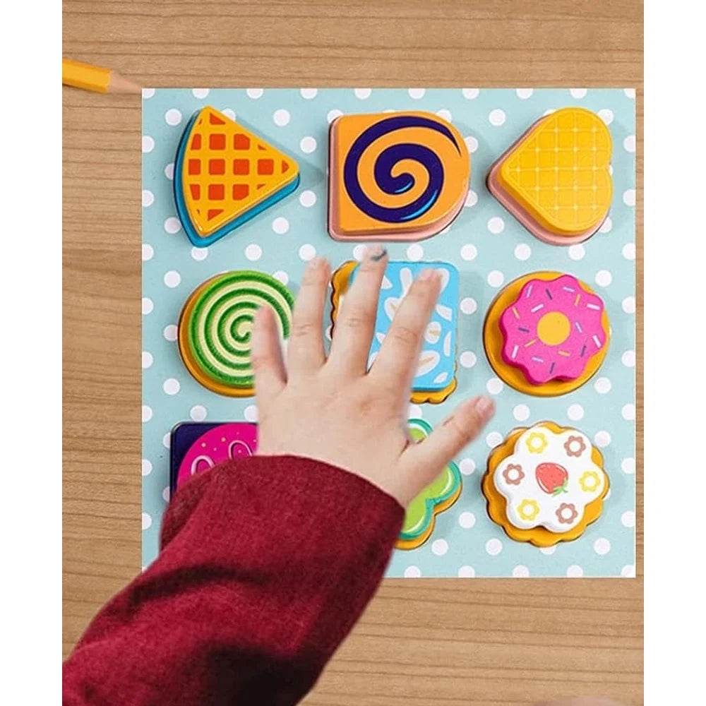Trade Shop - Gioco Abbinamento Smistamento Forme Legno Educativo Forma Dolci Biscotti Per Bambini 07524 -