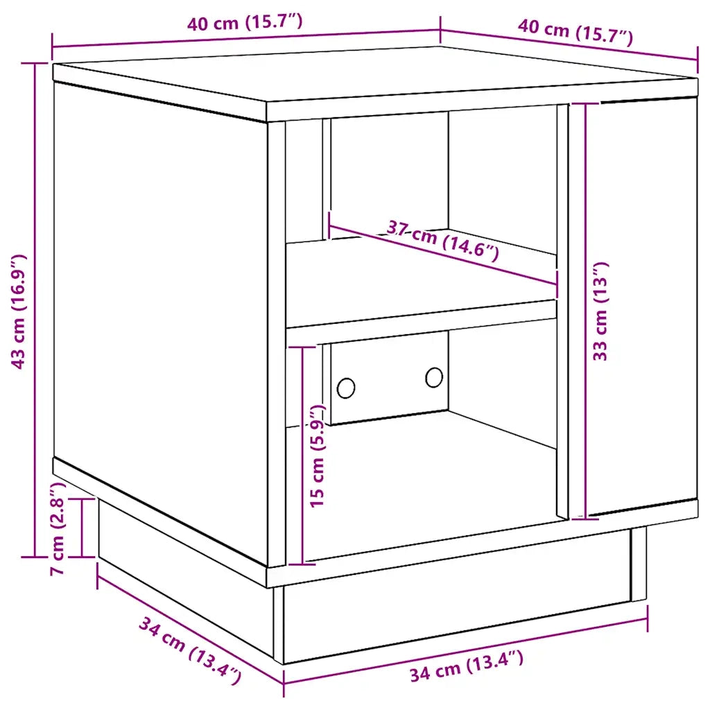 Tavolino da Salotto Artigianale 40x40x43 cm Legno Multistrato 856805