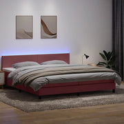 vidaXL Giroletto a Molle con Materasso Rosa 180x210 cm in Velluto
