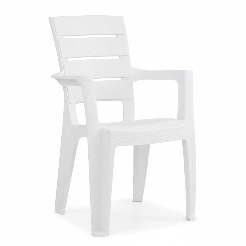SEDIA IMPILABILE CON BRACCIOLI 'AYDER' cm 56x44x89h - Col. Bianca