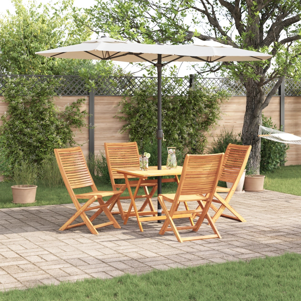 Set da Pranzo da Giardino 5 Pezzi in Legno Massello di Acacia
