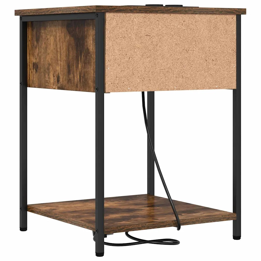 Armadio da Notte con cassetto 2 pcs Rovere fumé 42 x 41 x 56 cm 859425