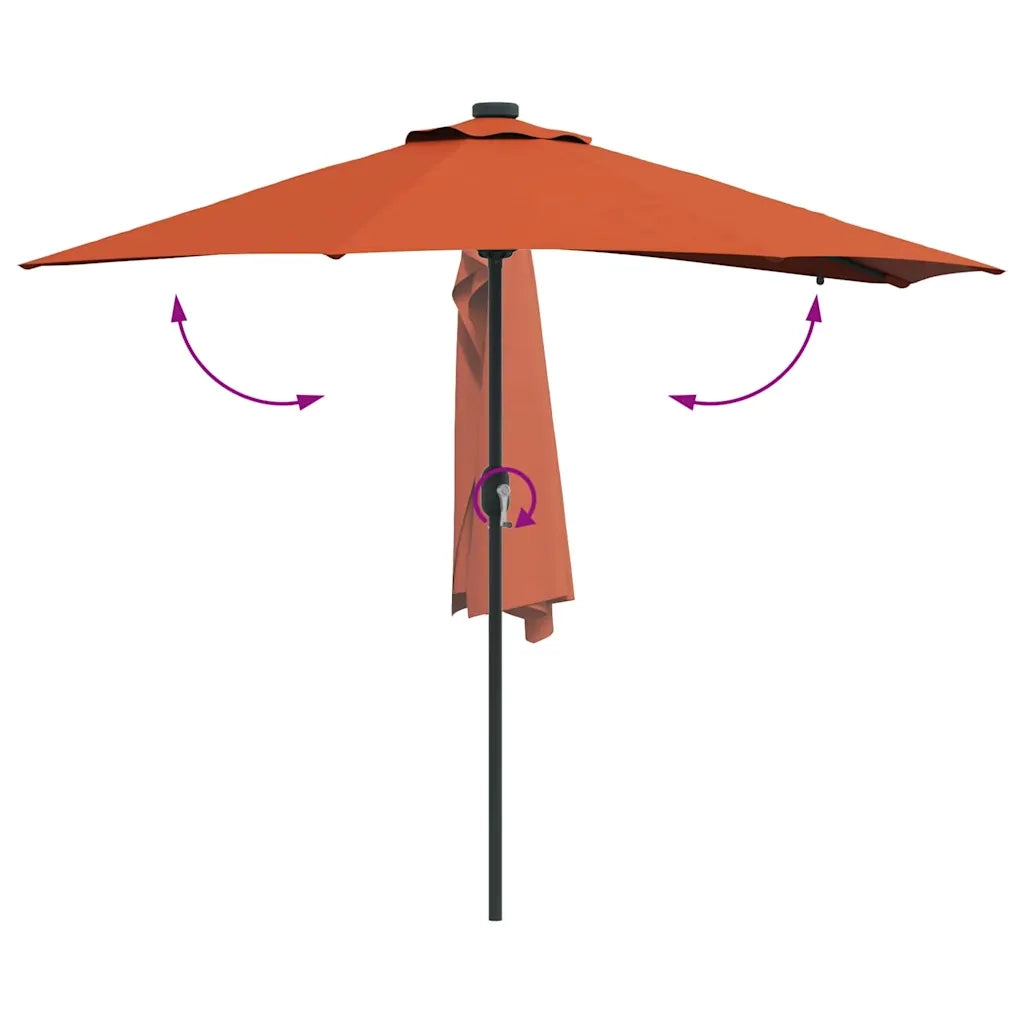 vidaXL Ombrello da giardino Terracotta 294 x 150 x 223 cm Tessuto