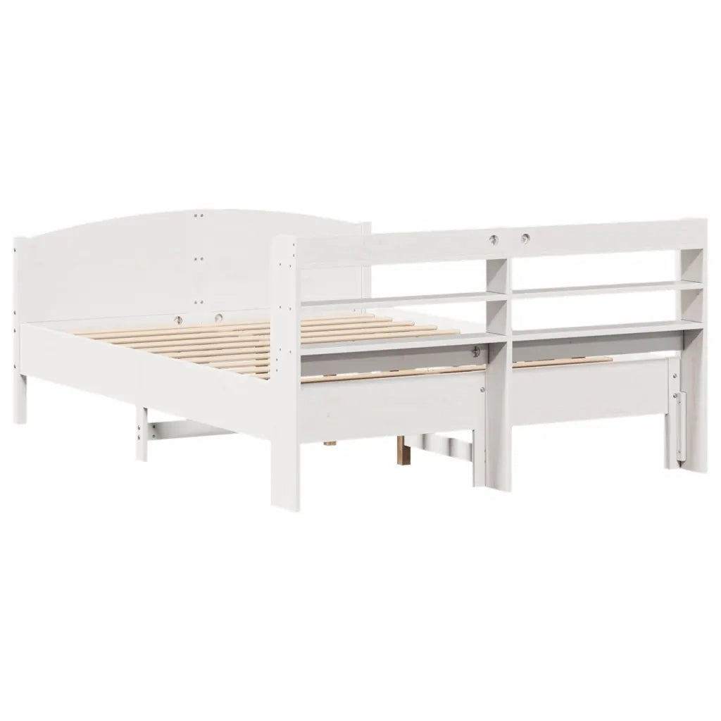 Letto senza Materasso Bianco 120x200 cm Legno Massello di Pino