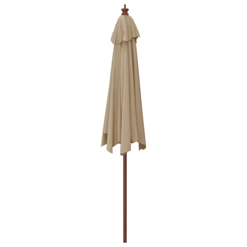 Ombrellone da Giardino-Ombrello da Balcone con Palo in Legno Tortora 299x240 cm