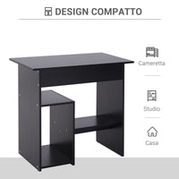 Scrivania Moderna Porta PC e Ripiano Tastiera Estraibile 80x45x75 cm Nero