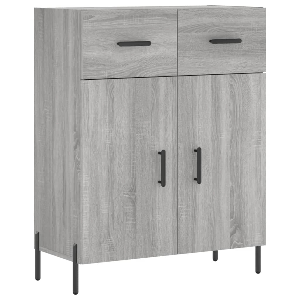 Buffet credenza cassettiera armadio mobile contenitore organizer cucina soggiorno salotto rovere Sonoma alto 69,5 x 34 x 180 cm legno ingegnerizzato grigio 02_0035408