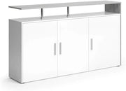 Credenza Amato, Cemento/Bianco, 35 x 91.6 cm, per la conservazione di abbigliamento e oggetti per la casa