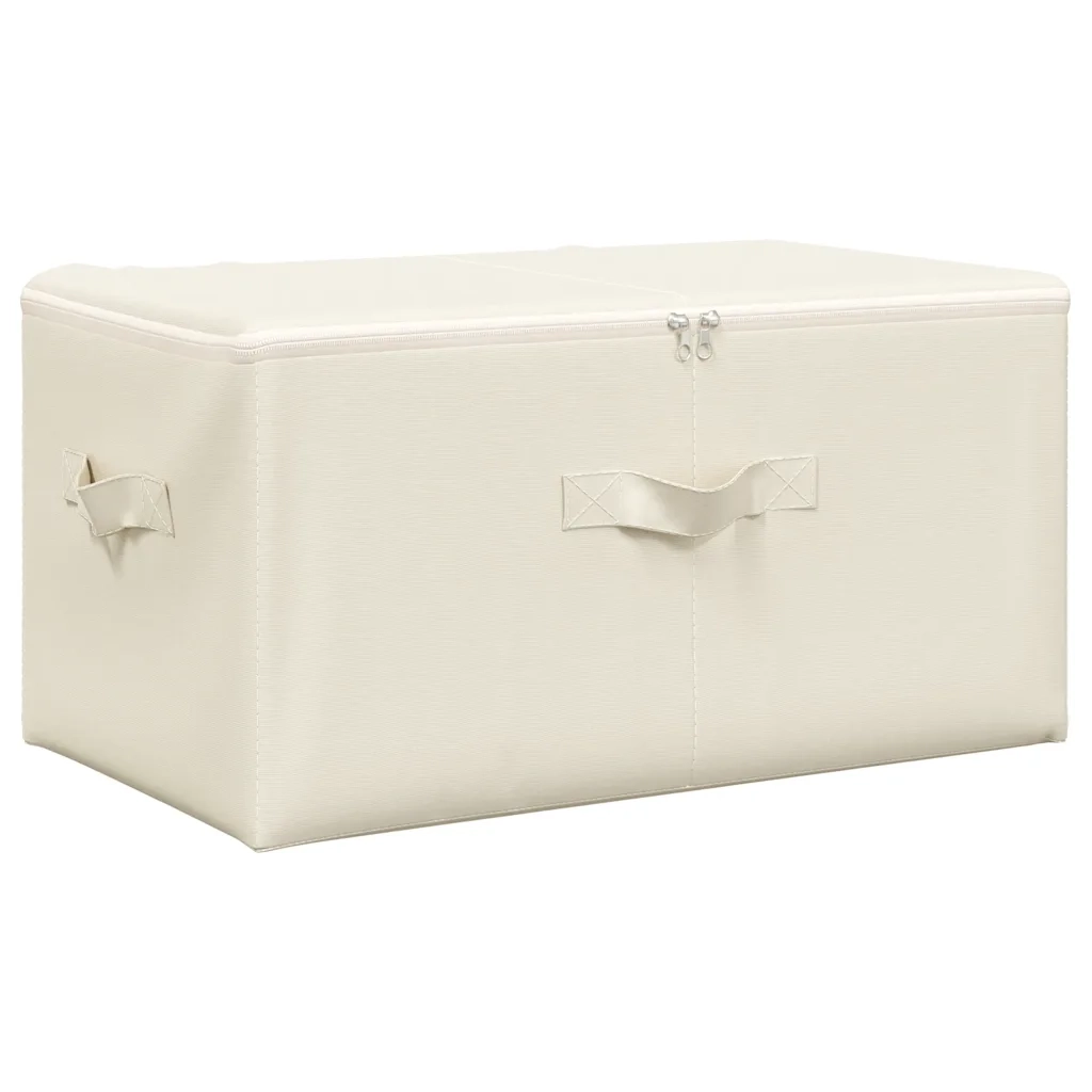 Scatole Portaoggetti 2 pz in Tessuto 43x34x23 cm Crema CFW3077971