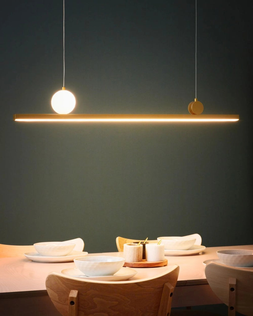 Lampada a sospensione LED in metallo dal design geometrico oro stile contemporaneo