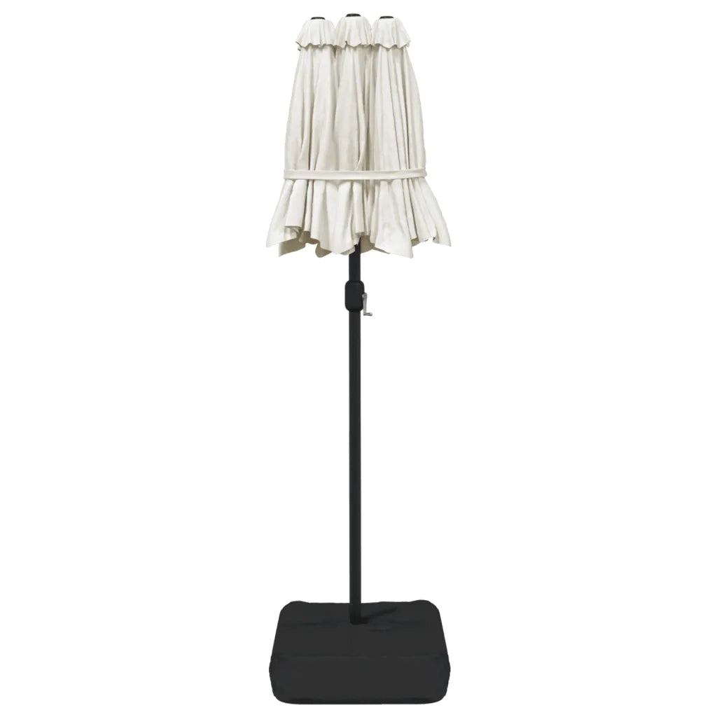 Ombrellone a Doppia Testa Bianco Sabbia 316x145 cm 362961