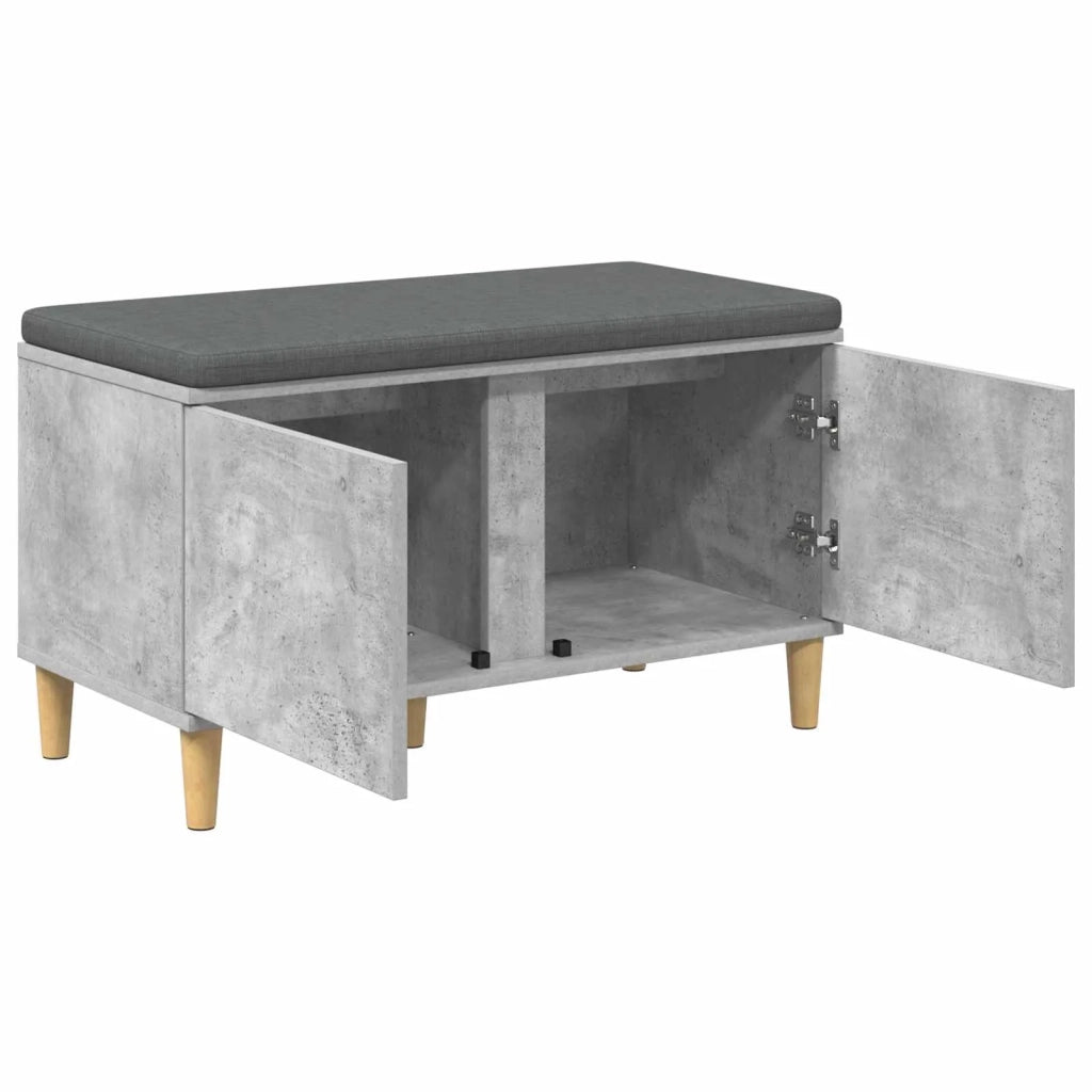 Panca per ingresso con cuscino Grigio Cemento 80 x 38 x 46 cm