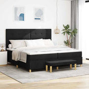 Letto a molle con materasso Nero 200 x 200 cm Tessuto 3344326