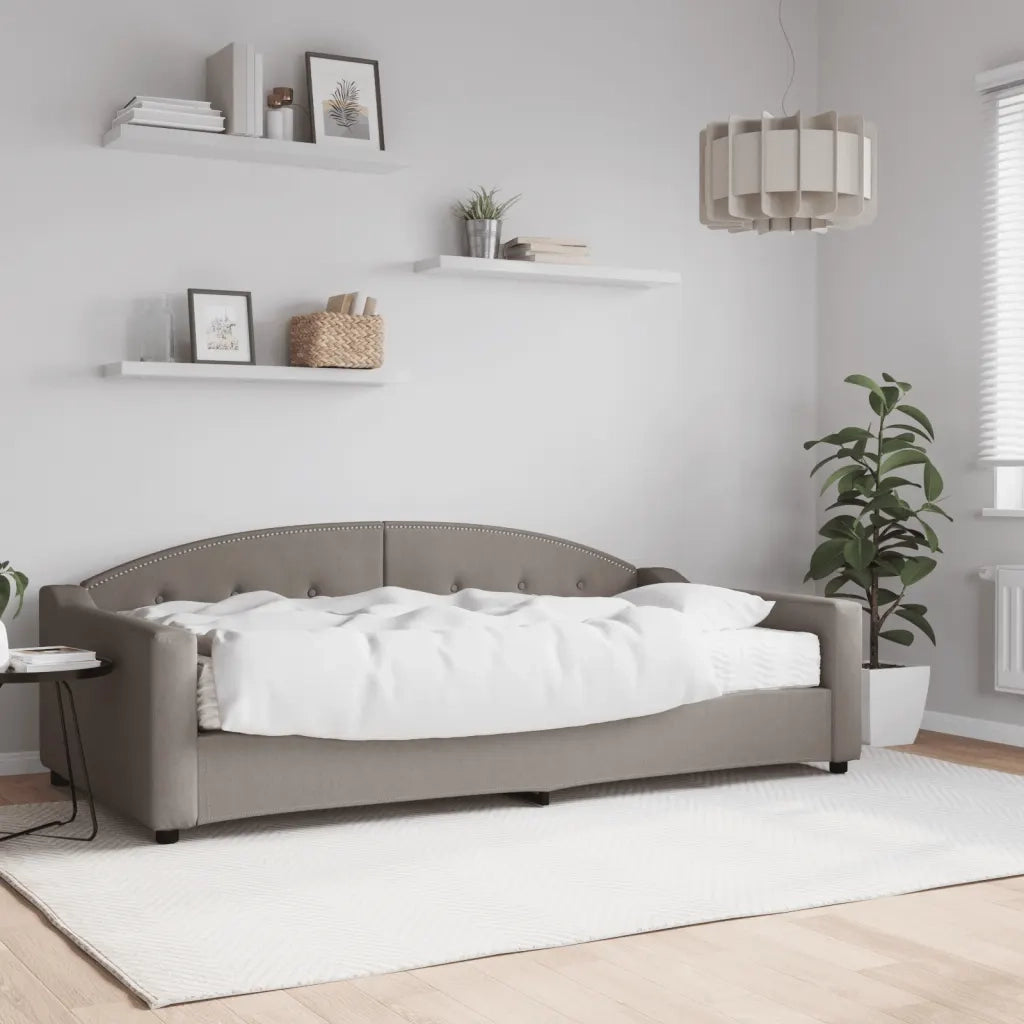 Divano Letto con Materasso-Sofa Letto-Daybed Tortora 100x200 cm in Tessuto 717687