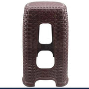 Trade Shop - Sedia Sgabello In Plastica Interni Esterni Multiuso Casa 30x30x45cm Rattan -