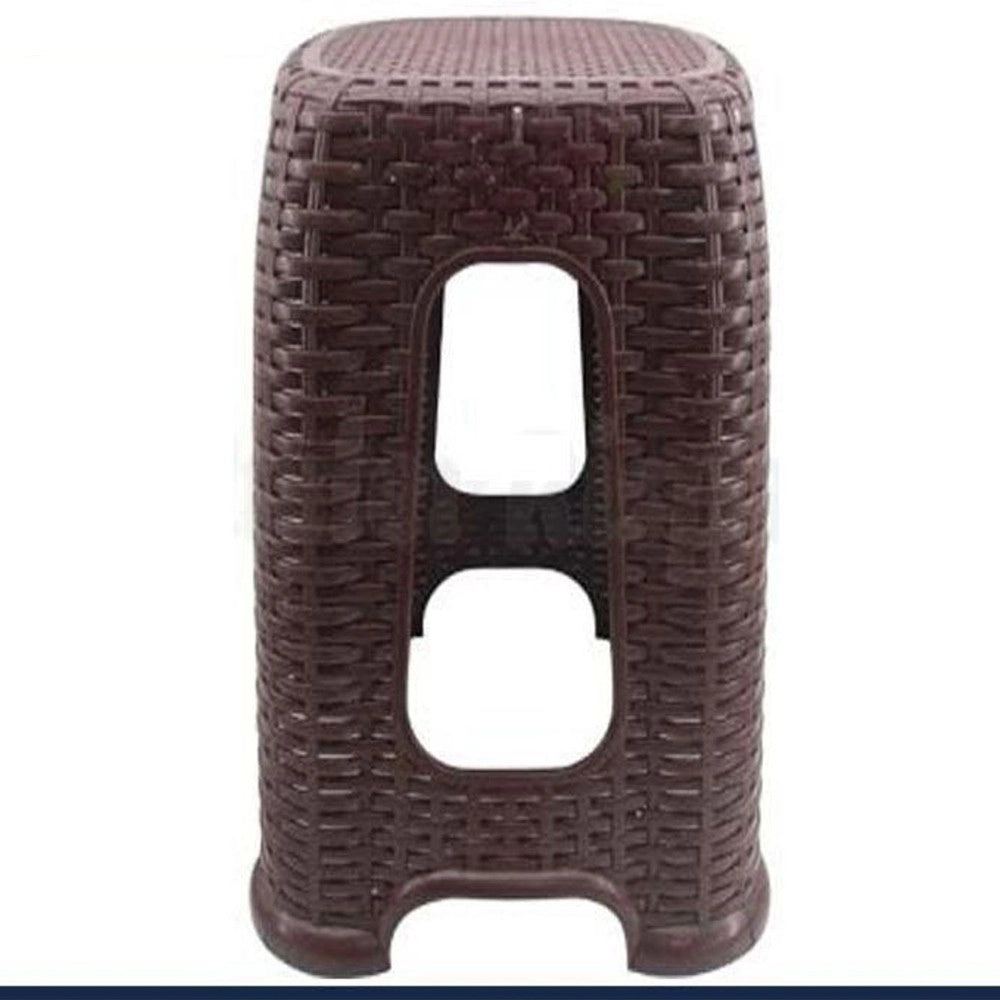Trade Shop - Sedia Sgabello In Plastica Interni Esterni Multiuso Casa 30x30x45cm Rattan -