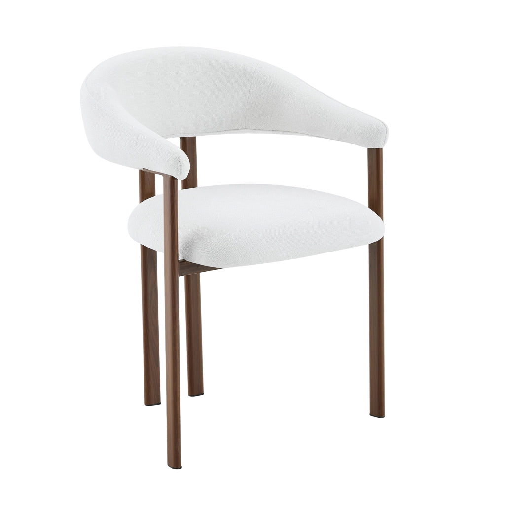 Sedia in Tessuto con Gambe in Metallo ¨C Xylo ¨C Bianco, Set 2 Pezzi