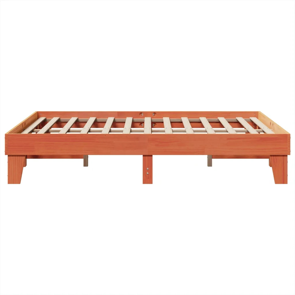 Letto senza Materasso Marrone Cera 150x200 cm in Legno di Pino