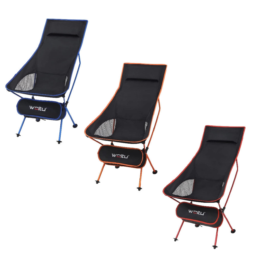 Trade Shop - Sedia Pieghevole Da Campeggio Pesca Impermeabile Portatile Carico 140kg Tessuto -