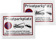Avviso di Parcheggio Privato - 2 Pezzi - Plastico - 15 x 20 cm - Flessibile - Leggibile - Pannello di Parcheggio