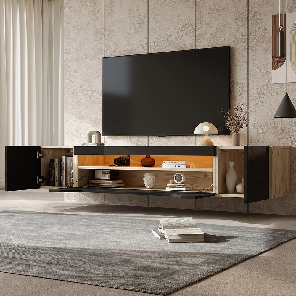 Mobile TV sospeso - Xylo - 180x37x36cm LED 3 scomparti