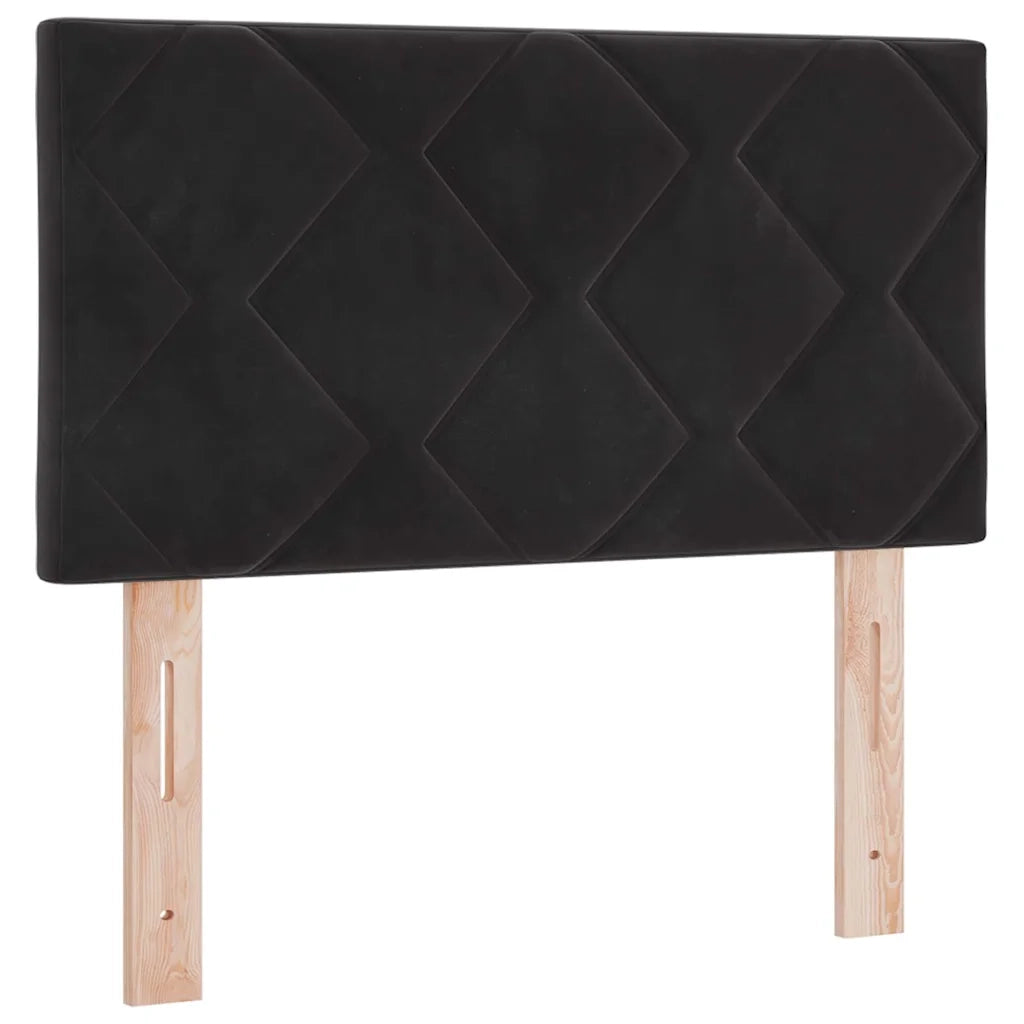 Letto a Sorgente LED con materasso Nero 80 x 200 cm Velluto