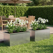 Fioriera da giardino con LED 2 pz Argento 50 x 80 x 48 cm 8008221