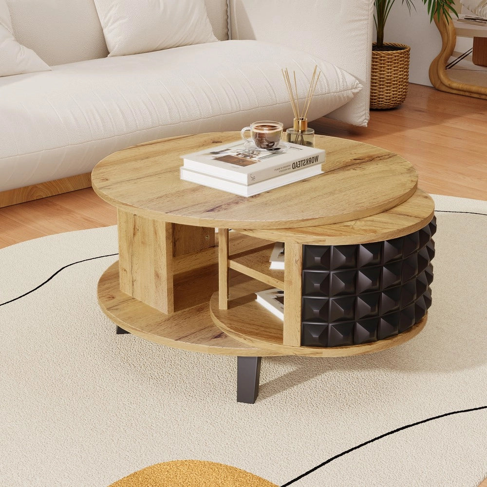 Tavolino Rotante da Salotto con Ripiano ¨C MINIMAL ¨C Design Moderno