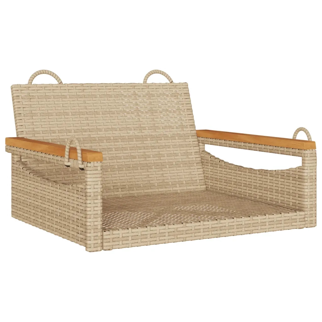 Panca da Giardino | Panchina a Dondolo Beige 63x62x40 cm in Polyrattan