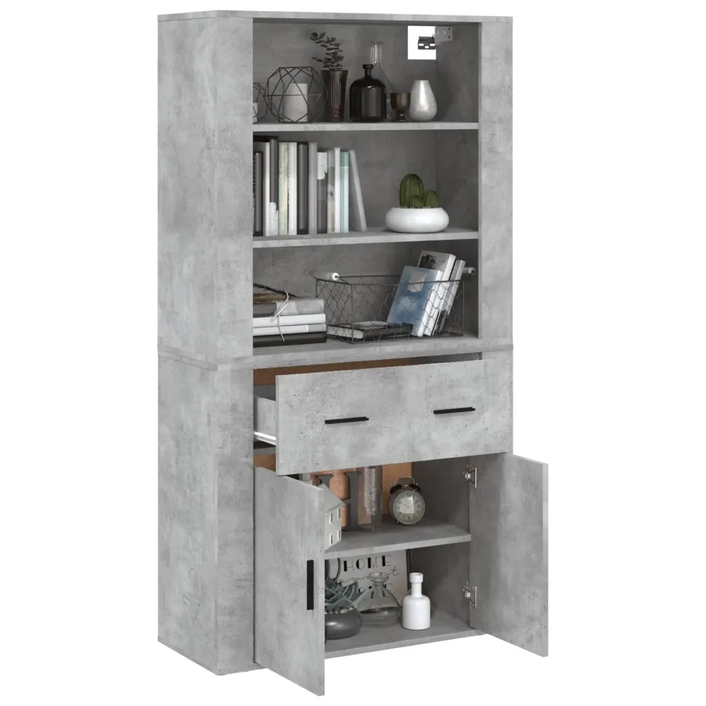 Credenza | Madia | Buffet da pranzo | Armadio da pranzo Grigio Cemento in Legno Multistrato