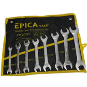 Trade Shop - Set Serie Da 8 Pezzi Chiavi Fisse 8-24 Mm A Forchetta Doppie Crome Vanadium -