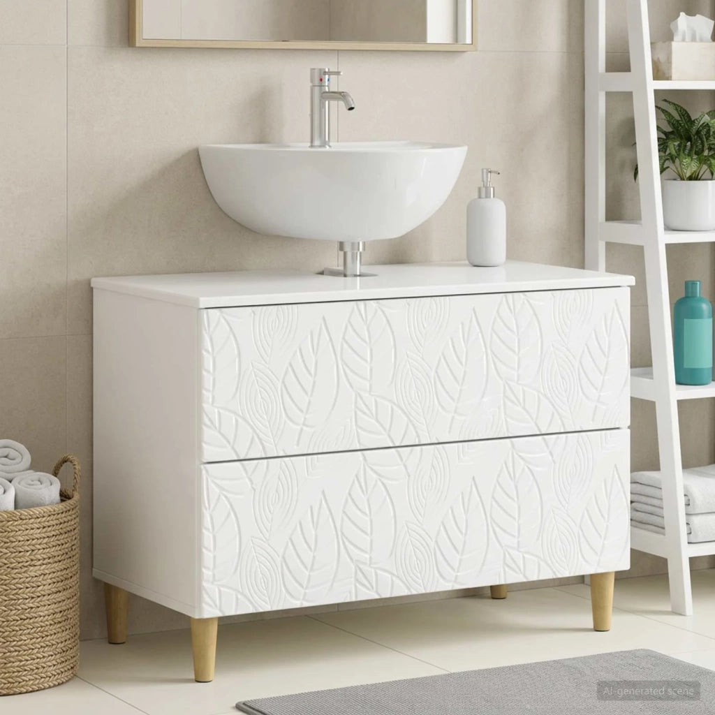 Armadio per Lavabo da Bagno DELFT Bianco Lucido 82 x 41 x 59 cm 897019