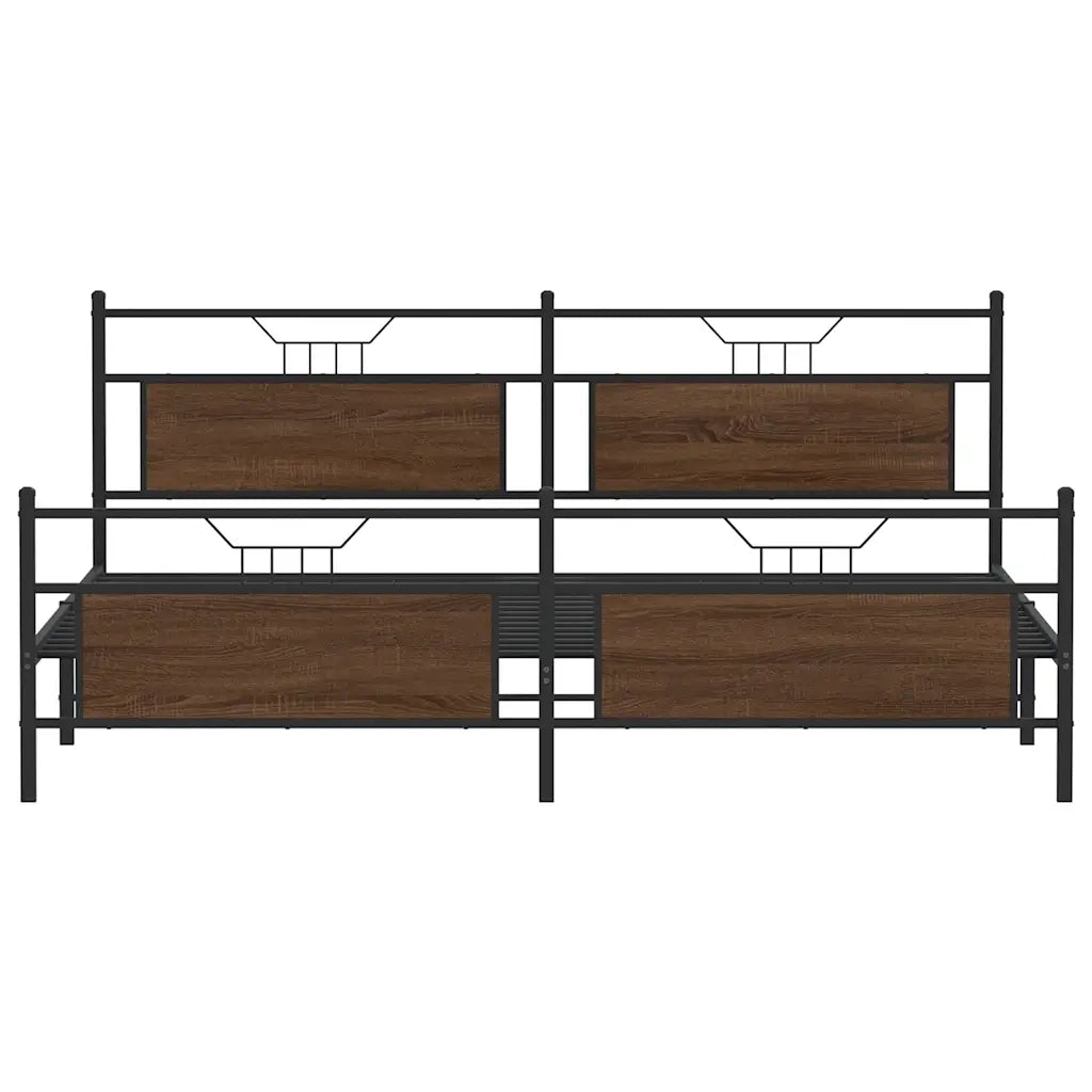 Giroletto senza Materaso in Metallo Rovere Marrone 193x203 cm
