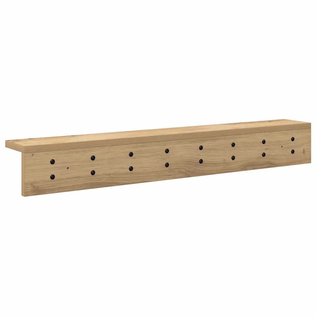 Appendiabiti a muro Rovere artigianale 80 x 10,5 x 10,5 cm 874370