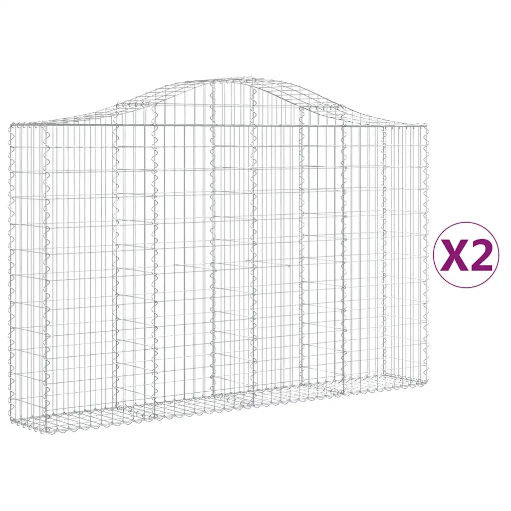 Cesti Gabbioni ad Arco 2 pz 200x30x120/140 cm Ferro Zincato 3145451