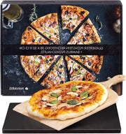 Piatto per pizza XL per forno e barbecue - 38x30 cm - set con spatola e ricettario