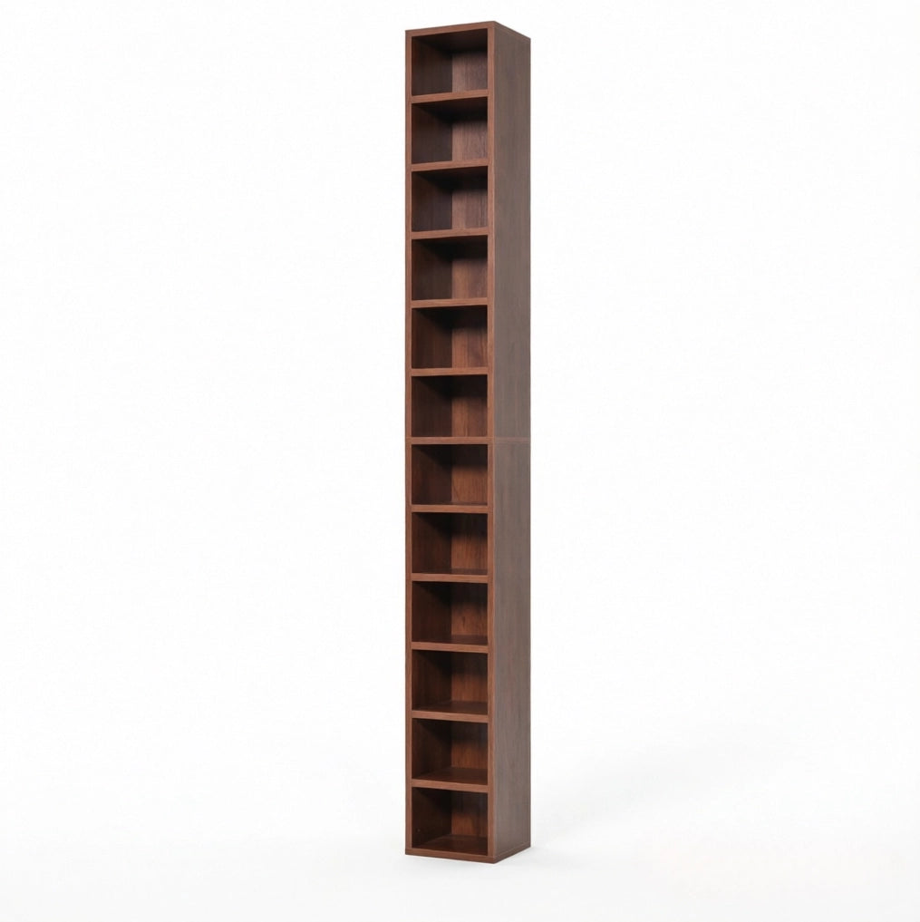 Torre porta CD/DVD a 12 livelli in MDF e truciolare marrone