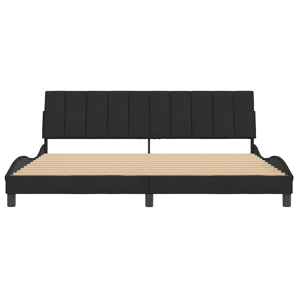 Giroletto senza Materasso Hanko Nero 200x200 cm in Velluto