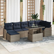 Set Divano da Giardino 8 pz Grigio Poly Rattan 3348511