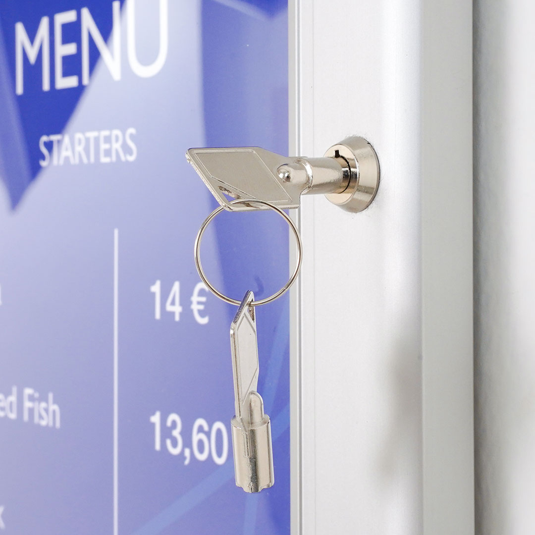 Bacheca con Apertura a Battente 51,5x48,7x2,3 cm in Alluminio Silver