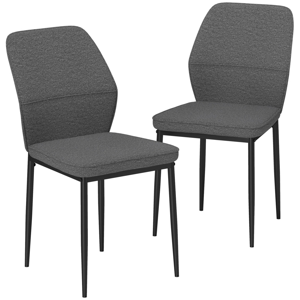 Set di 2 Sedie da Pranzo con Rivestimento in Velluto e Struttura in Metallo ¨C Zephmum ¨C Grigio 45x57x86 cm