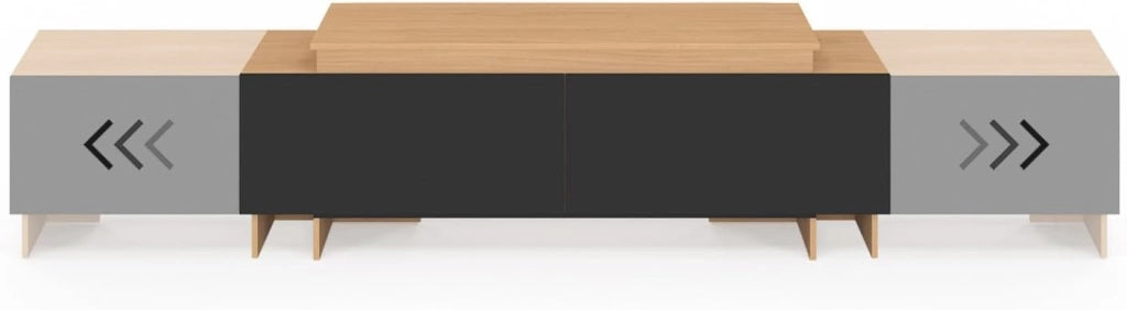 VLAD Mobile TV allungabile a 2 ante in legno e nero 140-240 cm