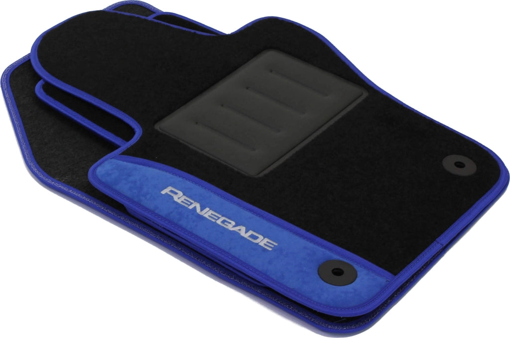 COLOR0000055B , BLU , Jeep Renegade dal 2015-2018 distanza fissaggi tappeto anteriore lato passeggero 18,5 Cm (4 Fix OP2