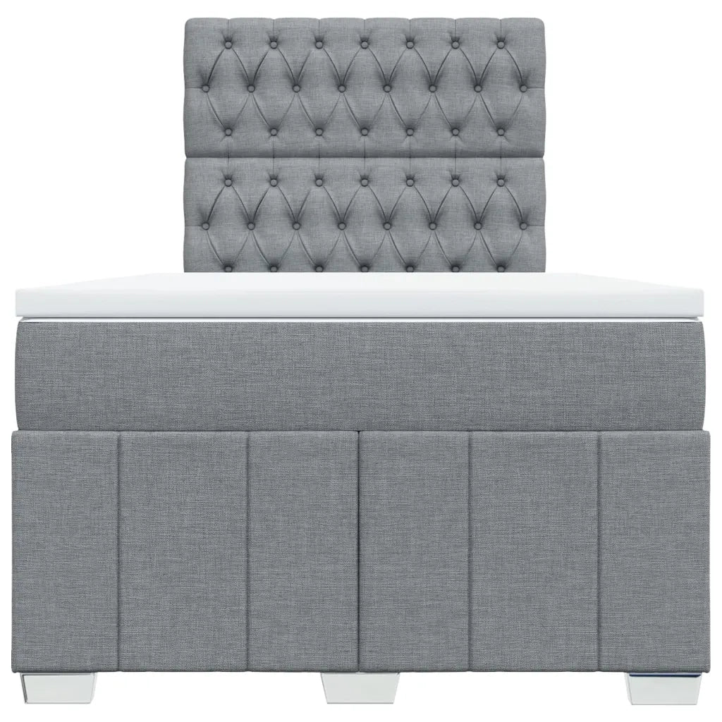 vidaXL Giroletto a Molle con Materasso Grigio Chiaro 120x200cm Tessuto